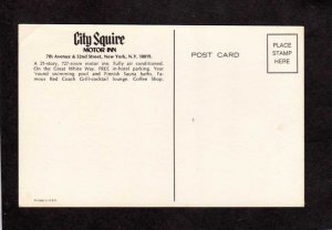 NY City Squire Motor Inn Hotel New York City NYC Postcard