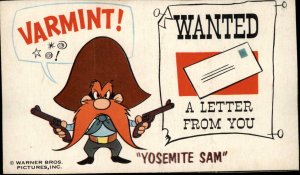 Warner Brothers Bugs Bunney Yosemite Sam Cartoon Promo Vintage Postcard