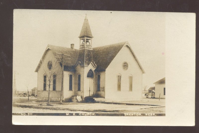 RPPC TRENTON NEBRASKA METHODIST EPISCOPAL CHURCH 1909 REAL PHOTO POSTCARD