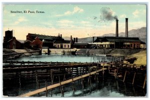 1911 Smelter Factory Mine Exterior View Building El Paso Texas Vintage Postcard