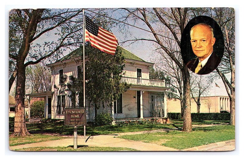 Eisenhower Home & Museum Abilene Kansas c1966 Postcard