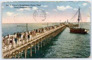 1915 CONEY ISLAND*GEO C TILYOU'S STEEPLECHASE*FUNNY PLACE*OCEAN STEAMBOAT PIER