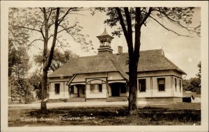 Ellington Connecticut CT Center School Real Photo Postcard