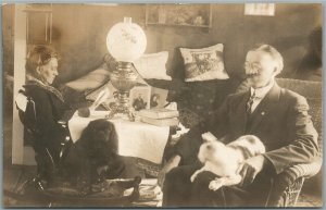 CONCORD VT FAMILY w/ CAT & DOG ANTIQUE REAL PHOTO POSTCARD RPPC