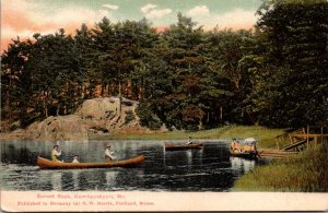 Maine Kennebunkport Canoeing At Sunset Rock