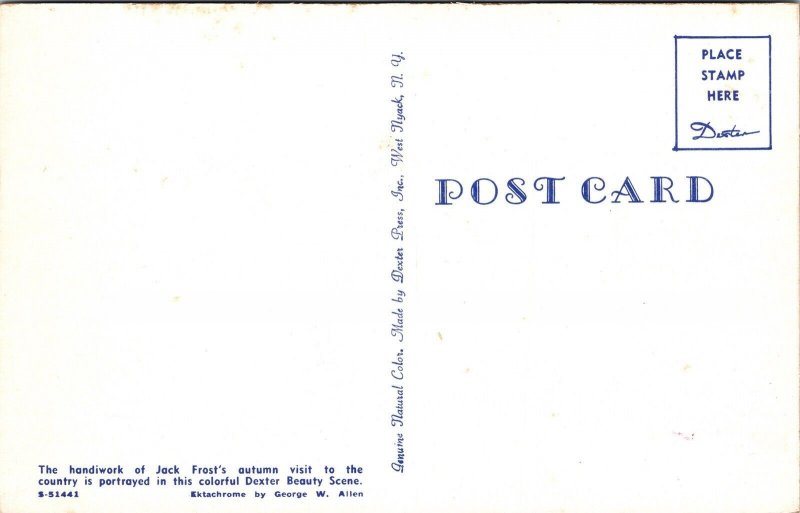 Jack Frosts Autumn Visit Country Rr Dr Dexter Postcard UNP VTG Unused Vintage 