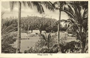 fiji islands, Native Village Scene (1934) Co. Operative No. 163, Stamp