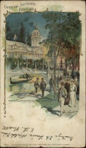 1904 St. Louis Expo Lagoon Illumination Used Postcard