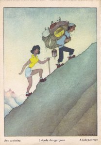 Camping Mountaineering L'Ecole Des Garcons French Comic Postcard