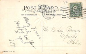 Christmas 1916 light postal marking on front