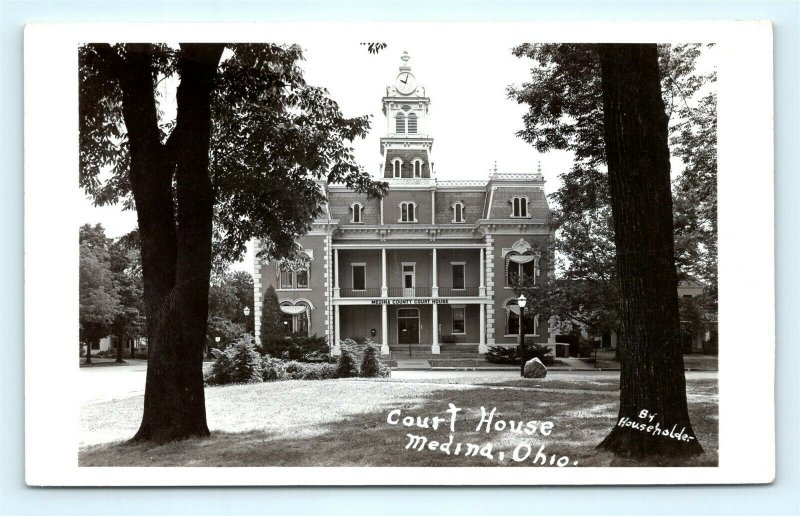 Postcard OH Medina Court House RPPC Real Photo by Householder I11