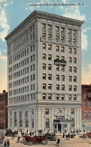 LPS37 Manchester New Hampshire Amoskeag Bank Building Vintage Postcard 