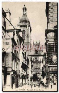 Old Postcard Rouen Rue de la Grosse Horloge