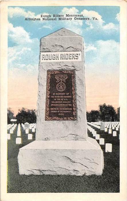 11929 VA  Arlington National Military Cemetery  1920's  Rough Riders Mon...