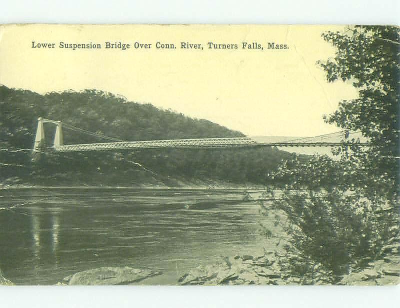 Divided-Back BRIDGE SCENE Turners Falls - Montague Massachusetts MA HJ1664