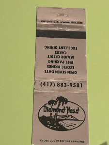 Vintage Matchbook Cover Diamond Head Springfield Joplin, MO Wichita, KS MB189