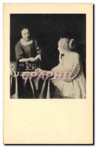 Postcard Old Mistress and Maid Servant by Jan Vermeer 1632 1675 Frick Collect...
