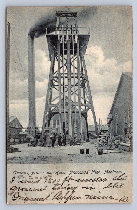 DS2/ Anaconda Mine Montana Postcard c1910 Gallows Frame and Hoist 154