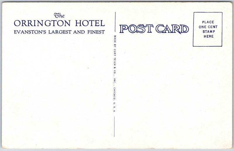 The Orrington Hotel Evanston Largest And Finest Illinois IL Postcard