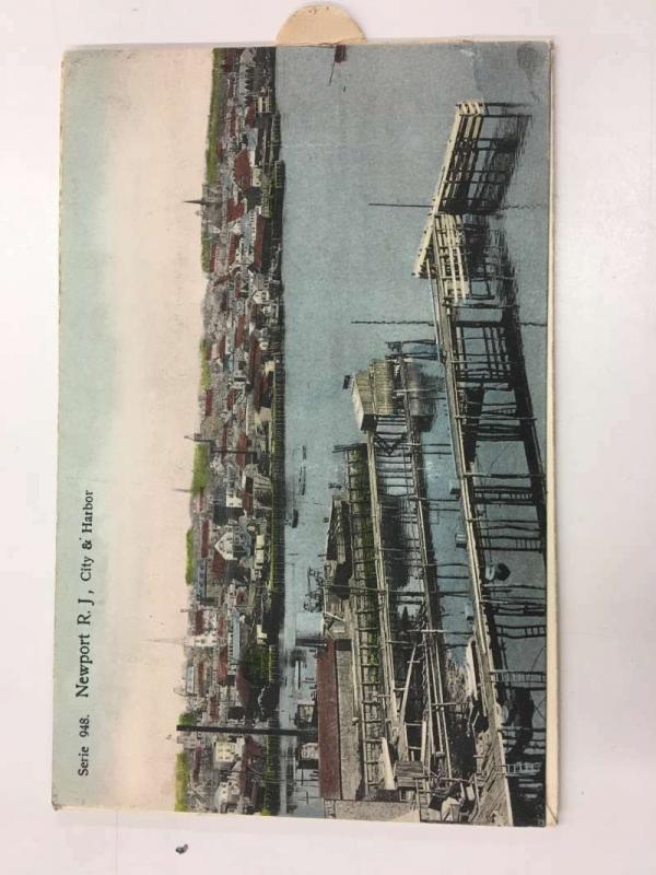 Newport Rhode Island City Harbor Pull Out Scene Antique Postcard K92216