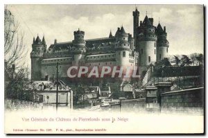 Old Postcard General view of the Chateau de Pierrefonds in the Snow