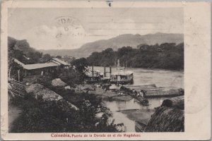 Postcard Puerto de la Dorada en el rio Magdalena Colombia