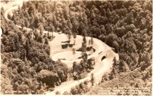 Vintage Postcard RPPC Loop On Gap Highway Great Smoky Mountains National Park