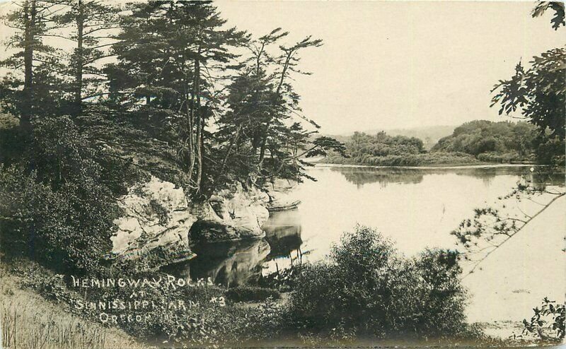 Oregon Illinois Hemingway Rocks #3 RPPC Photo 1920s Postcard 21-4880