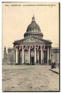 Postcard Old Paris 5th Pantheon and St Etienne du Mont