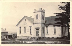 c.'30 RPPC,Real Photo,Methodist, M.E. Church, Elizabeth, IL, ILL,Old Postcard