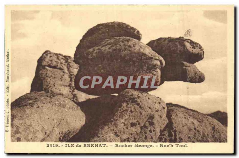 Old Postcard Island Brehat Rocks strange Roc pm Toul