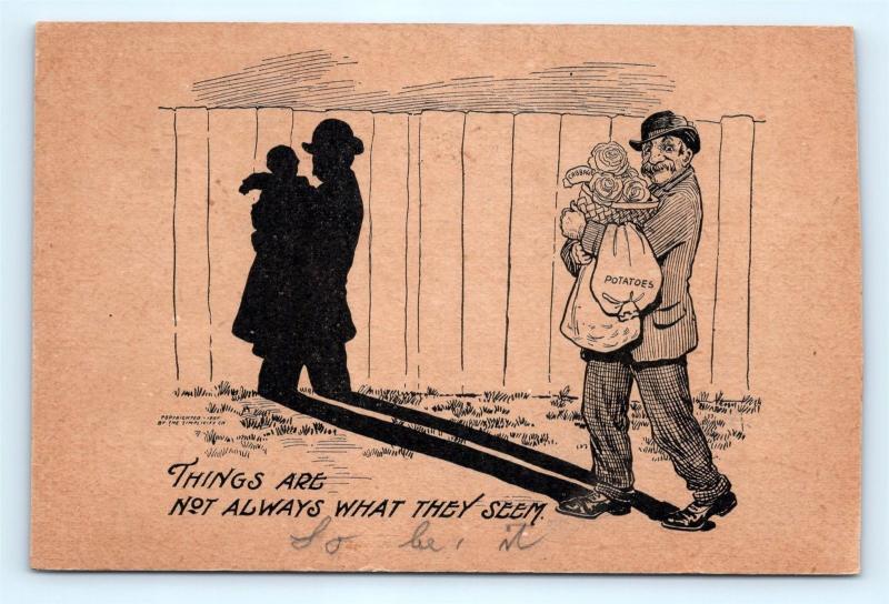 Postcard Comic Things Are Not Always What They Seem Shadows 1908 #2 K08