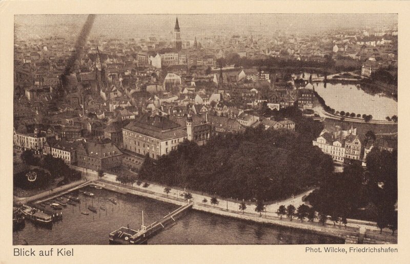 Zeppelin Postcard Germany Aerial View Gustav Eyb - View of Kiel