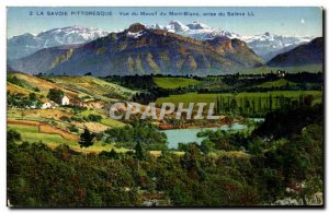 Old Postcard Savoy Picturesque view of Mont Blanc Getting the Saleve