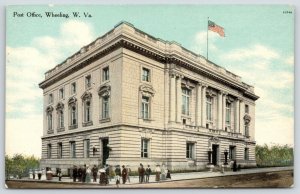 Wheeling West Virginia~United States Post Office~Crowd on Street Corner~c1910