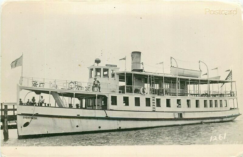 Steamer, Sightseer, No. 1261, RPPC