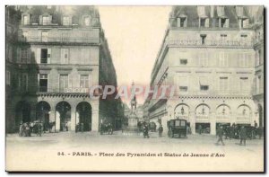 Paris Postcard Old PLace Pyramids and statue of Jeanne d & # 39arc