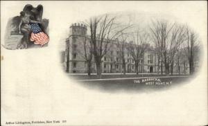 West Point NY Military Academy The Barracks c1905 Postcard