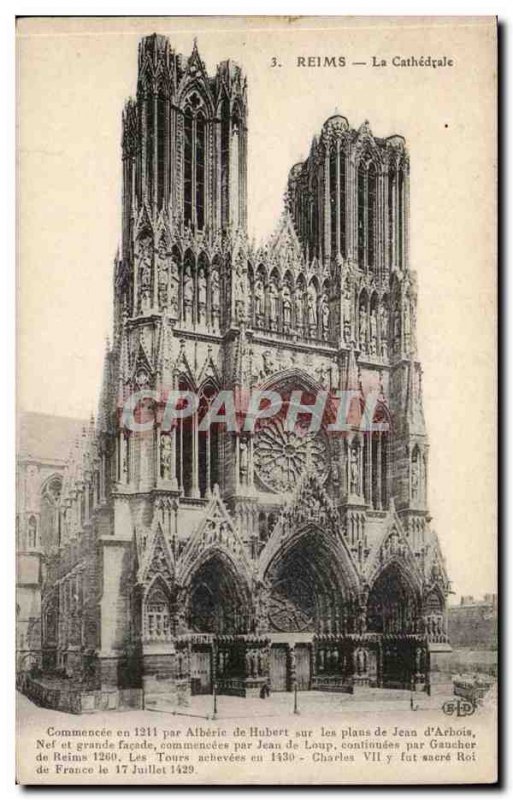 Reims - The Cathedral - Old Postcard