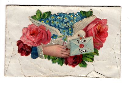 Victorian Forget Me Not Calling Card with 4 X  2 1/2 inch True Love Envelope,