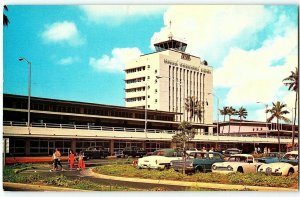 Hawaii Honolulu International Airport Capital City Jets 1960's Cars Postcard