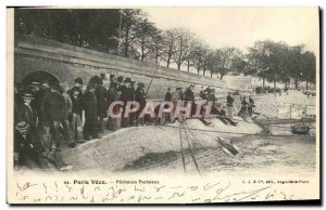 Old Postcard Paris Vecu Parisian fishermen fishing TOP