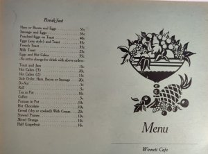 Helena, MT 1940s Winnett Cafe menu Vintage