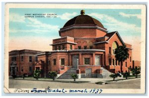 c1920 First Methodist Church Building Entrance Corpus Christi Texas TX Postcard