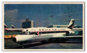 Delta Airlines DC-9 FanJet Lenticular 3-D Xograph UNP Long Postcard O21