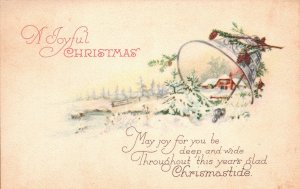 Vintage Postcard 1924 A Joyful Christmas Glad Christmastide Holiday Greetings