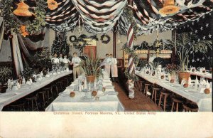 Christmas Dinner FORTRESS MONROE Virginia US Army c1900s Vintage Postcard