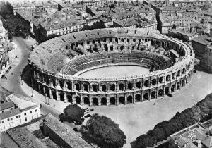 BR19883 vue aerienne sur les arenes Nimes  france