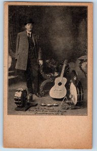 c1910's W C Williams One Man Band Jamestown New York NY Disabled Postcard