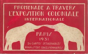 Paris Colonial Exhibition Pavilions 1931 book folder 24 detachable postcards 